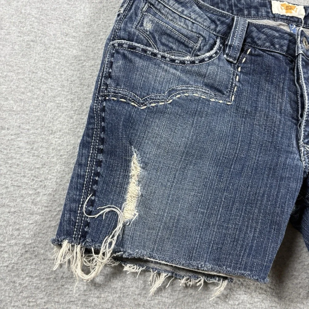 Antik Denim Womens Low Rise Cutoff Shorts 32 Distressed Embroidered Y2K Western